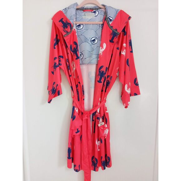 PLOVER Lobster Robe Langosta Belt Pockets Beach Cover Up Hood Anywhere Unisex OS - Picture 4 of 9